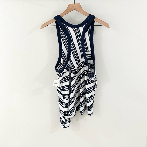 NWT We The Free Thursday Linen Tank Blue White Size Medium - Picture 7 of 7